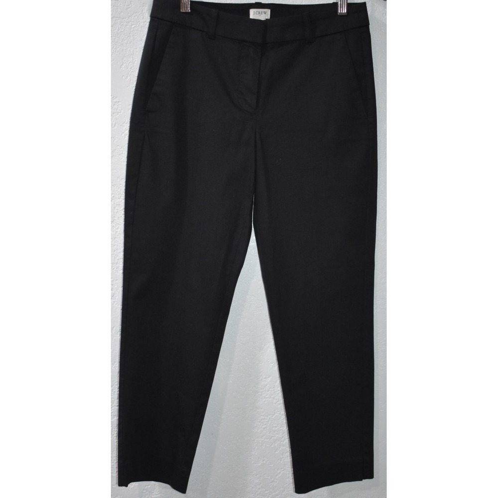 J.CREW Womens Pants Slim Crop Black Four-Season Stretch‎ Size 4 Front Pockets